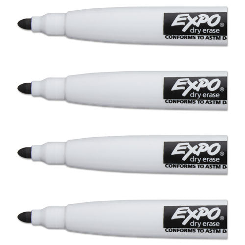 EXPO® wholesale. Magnetic Dry Erase Marker, Fine Bullet Tip, Black, 4-pack. HSD Wholesale: Janitorial Supplies, Breakroom Supplies, Office Supplies.