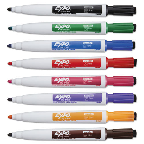 EXPO® wholesale. Magnetic Dry Erase Marker, Fine Bullet Tip, Assorted Colors, 8-pack. HSD Wholesale: Janitorial Supplies, Breakroom Supplies, Office Supplies.