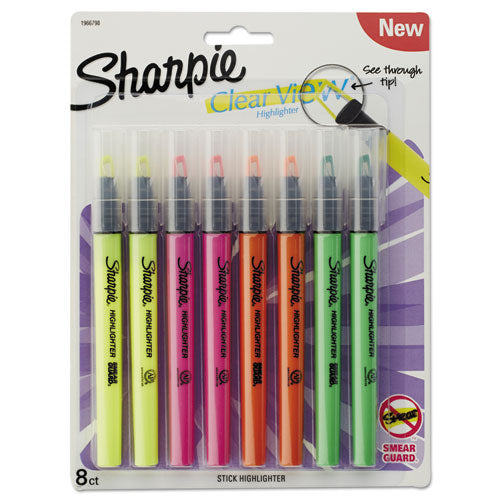 Sharpie® wholesale. SHARPIE Clearview Pen-style Highlighter, Chisel Tip, Assorted Colors, 8-pack. HSD Wholesale: Janitorial Supplies, Breakroom Supplies, Office Supplies.