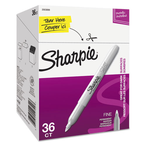 Sharpie® wholesale. SHARPIE Metallic Fine Point Permanent Markers, Bullet Tip, Silver, 36-pack. HSD Wholesale: Janitorial Supplies, Breakroom Supplies, Office Supplies.