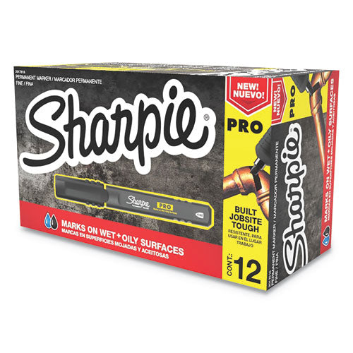 Sharpie® wholesale. SHARPIE Pro Permanent Marker, Fine Bullet Tip, Black, Dozen. HSD Wholesale: Janitorial Supplies, Breakroom Supplies, Office Supplies.