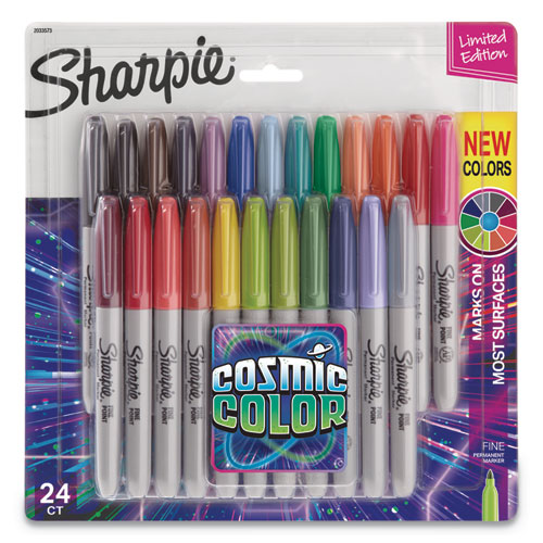 Sharpie® wholesale. SHARPIE Cosmic Color Permanent Markers, Medium Bullet Tip, Assorted Colors, 24-pack. HSD Wholesale: Janitorial Supplies, Breakroom Supplies, Office Supplies.