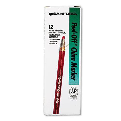 Sharpie® wholesale. SHARPIE Peel-off China Markers, Red, Dozen. HSD Wholesale: Janitorial Supplies, Breakroom Supplies, Office Supplies.