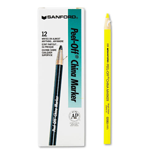 Sharpie® wholesale. SHARPIE Peel-off China Markers, Yellow, Dozen. HSD Wholesale: Janitorial Supplies, Breakroom Supplies, Office Supplies.