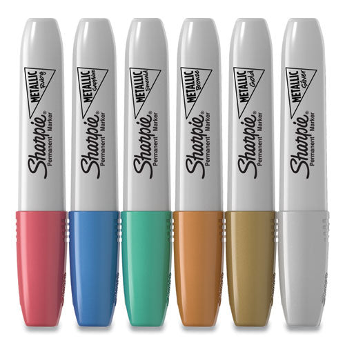 Sharpie® wholesale. SHARPIE Metallic Permanent Marker, Medium Chisel Tip, Assorted, 6-pack. HSD Wholesale: Janitorial Supplies, Breakroom Supplies, Office Supplies.