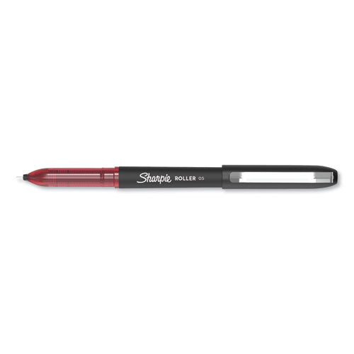 Sharpie® Roller wholesale. Roller Ball Stick Pen, Fine 0.5 Mm, Red Ink-barrel, Dozen. HSD Wholesale: Janitorial Supplies, Breakroom Supplies, Office Supplies.