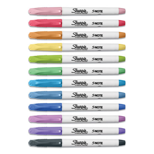 Sharpie® wholesale. SHARPIE S-note Creative Markers, Chisel Tip, Assorted Colors, 12-pack. HSD Wholesale: Janitorial Supplies, Breakroom Supplies, Office Supplies.