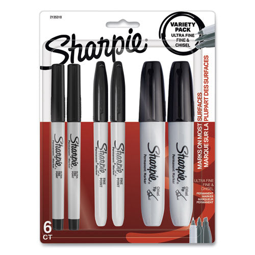 Sharpie® wholesale. SHARPIE Mixed Point Size Permanent Markers, Assorted Tips, Black, 6-pack. HSD Wholesale: Janitorial Supplies, Breakroom Supplies, Office Supplies.