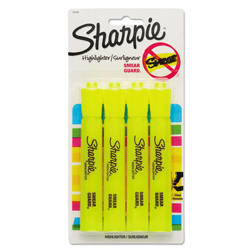 Sharpie® wholesale. SHARPIE Tank Style Highlighters, Chisel Tip, Fluorescent Yellow, 4-set. HSD Wholesale: Janitorial Supplies, Breakroom Supplies, Office Supplies.