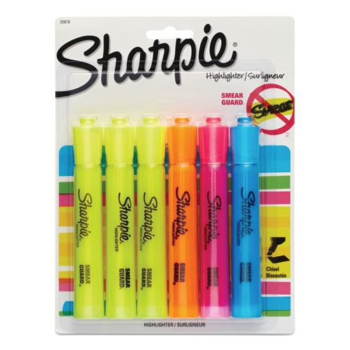Sharpie® wholesale. SHARPIE Tank Style Highlighters, Chisel Tip, Assorted Colors, 6-set. HSD Wholesale: Janitorial Supplies, Breakroom Supplies, Office Supplies.