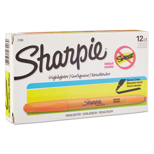 Sharpie® wholesale. SHARPIE Pocket Style Highlighters, Chisel Tip, Fluorescent Orange, Dozen. HSD Wholesale: Janitorial Supplies, Breakroom Supplies, Office Supplies.