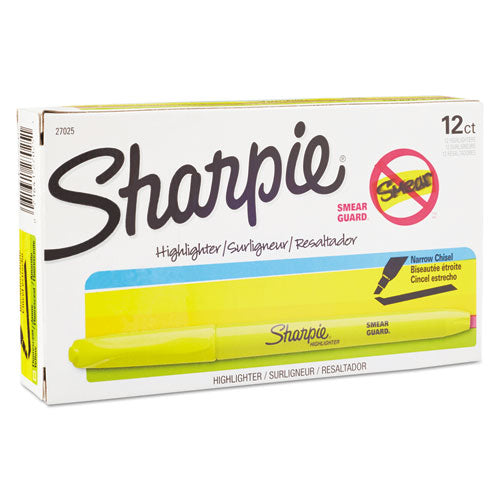 Sharpie® wholesale. SHARPIE Pocket Style Highlighters, Chisel Tip, Fluorescent Yellow, Dozen. HSD Wholesale: Janitorial Supplies, Breakroom Supplies, Office Supplies.