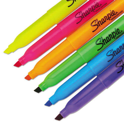 Sharpie® wholesale. SHARPIE Pocket Style Highlighters, Chisel Tip, Assorted Colors, Dozen. HSD Wholesale: Janitorial Supplies, Breakroom Supplies, Office Supplies.