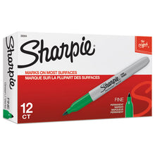 Load image into Gallery viewer, Sharpie® wholesale. SHARPIE Fine Tip Permanent Marker, Green, Dozen. HSD Wholesale: Janitorial Supplies, Breakroom Supplies, Office Supplies.