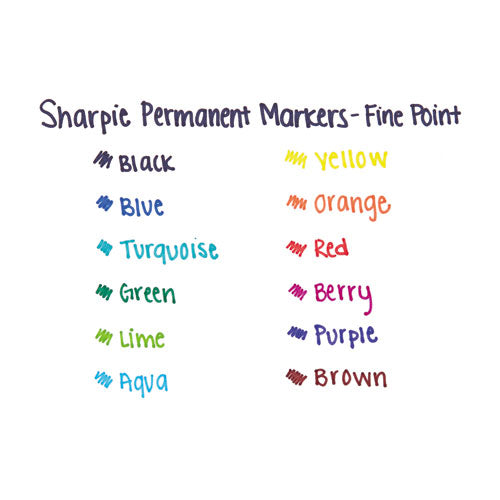 Sharpie® wholesale. SHARPIE Fine Tip Permanent Marker, Assorted Colors, 12-set. HSD Wholesale: Janitorial Supplies, Breakroom Supplies, Office Supplies.