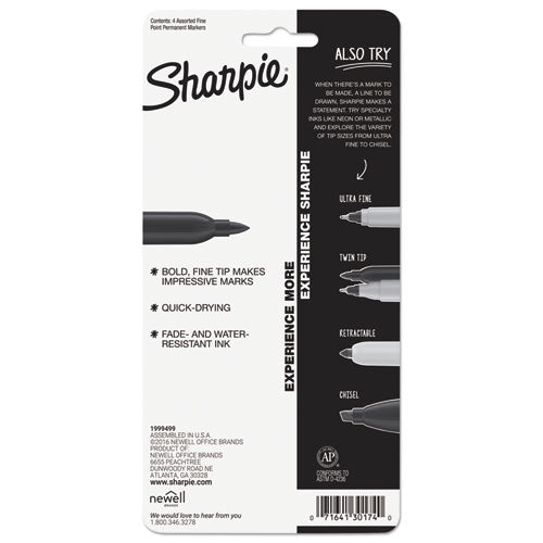 Sharpie® wholesale. SHARPIE Fine Tip Permanent Marker, Assorted Colors, 4-set. HSD Wholesale: Janitorial Supplies, Breakroom Supplies, Office Supplies.