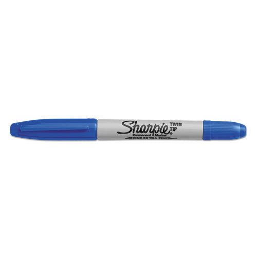 Sharpie® wholesale. SHARPIE Twin-tip Permanent Marker, Fine-extra-fine Bullet Tip, Blue, Dozen. HSD Wholesale: Janitorial Supplies, Breakroom Supplies, Office Supplies.