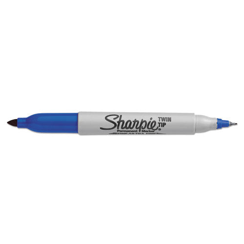 Sharpie® wholesale. SHARPIE Twin-tip Permanent Marker, Fine-extra-fine Bullet Tip, Blue, Dozen. HSD Wholesale: Janitorial Supplies, Breakroom Supplies, Office Supplies.