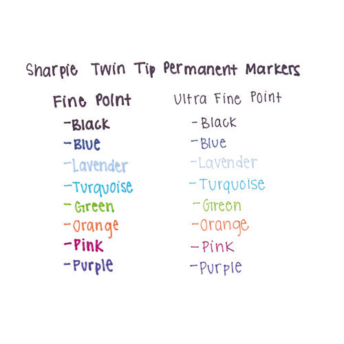 Sharpie® wholesale. SHARPIE Twin-tip Permanent Marker, Fine-extra-fine Bullet Tip, Blue, Dozen. HSD Wholesale: Janitorial Supplies, Breakroom Supplies, Office Supplies.