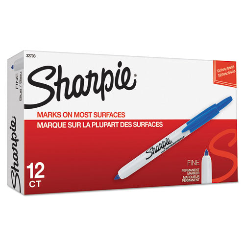 Sharpie® wholesale. SHARPIE Retractable Permanent Marker, Fine Bullet Tip, Blue. HSD Wholesale: Janitorial Supplies, Breakroom Supplies, Office Supplies.