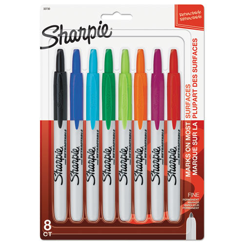 Sharpie® wholesale. SHARPIE Retractable Permanent Marker, Fine Bullet Tip, Assorted Colors, 8-set. HSD Wholesale: Janitorial Supplies, Breakroom Supplies, Office Supplies.