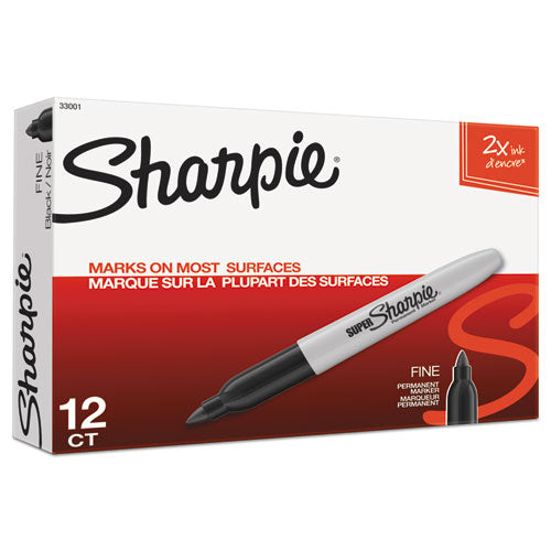 Sharpie® wholesale. SHARPIE Super Permanent Marker, Fine Bullet Tip, Black, Dozen. HSD Wholesale: Janitorial Supplies, Breakroom Supplies, Office Supplies.