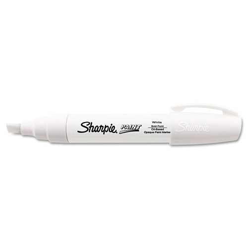 Sharpie® wholesale. SHARPIE Permanent Paint Marker, Extra-broad Chisel Tip, White. HSD Wholesale: Janitorial Supplies, Breakroom Supplies, Office Supplies.