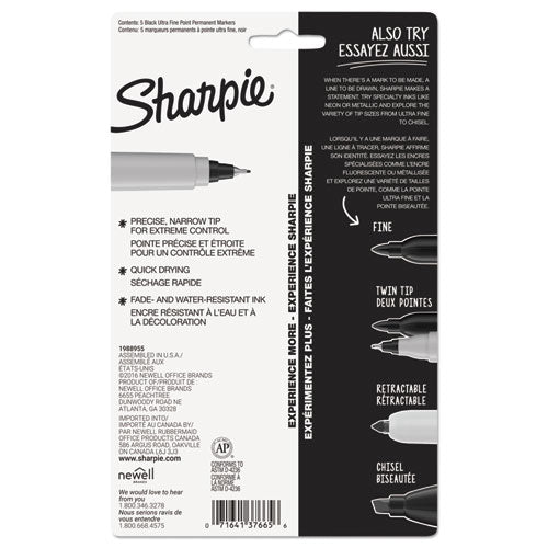 Sharpie® wholesale. SHARPIE Ultra Fine Tip Permanent Marker, Extra-fine Needle Tip, Black, 5-pack. HSD Wholesale: Janitorial Supplies, Breakroom Supplies, Office Supplies.