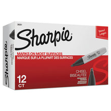 Load image into Gallery viewer, Sharpie® wholesale. SHARPIE Chisel Tip Permanent Marker, Medium, Black, Dozen. HSD Wholesale: Janitorial Supplies, Breakroom Supplies, Office Supplies.