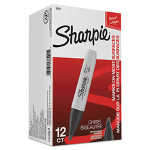 Load image into Gallery viewer, Sharpie® wholesale. SHARPIE Chisel Tip Permanent Marker, Medium, Black, Dozen. HSD Wholesale: Janitorial Supplies, Breakroom Supplies, Office Supplies.