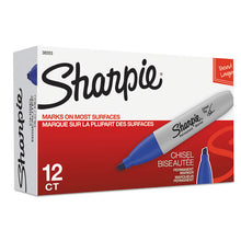 Load image into Gallery viewer, Sharpie® wholesale. SHARPIE Chisel Tip Permanent Marker, Medium, Blue, Dozen. HSD Wholesale: Janitorial Supplies, Breakroom Supplies, Office Supplies.