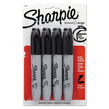 Load image into Gallery viewer, Sharpie® wholesale. SHARPIE Chisel Tip Permanent Marker, Medium, Black, 4-pack. HSD Wholesale: Janitorial Supplies, Breakroom Supplies, Office Supplies.