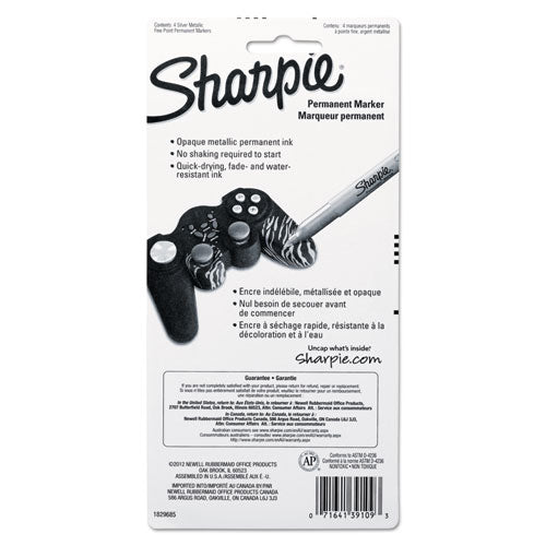 Sharpie® wholesale. SHARPIE Metallic Fine Point Permanent Markers, Bullet Tip, Silver, 4-pack. HSD Wholesale: Janitorial Supplies, Breakroom Supplies, Office Supplies.