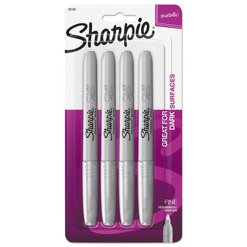 Sharpie® wholesale. SHARPIE Metallic Fine Point Permanent Markers, Bullet Tip, Silver, 4-pack. HSD Wholesale: Janitorial Supplies, Breakroom Supplies, Office Supplies.