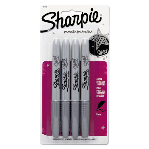 Sharpie® wholesale. SHARPIE Metallic Fine Point Permanent Markers, Bullet Tip, Silver, 4-pack. HSD Wholesale: Janitorial Supplies, Breakroom Supplies, Office Supplies.