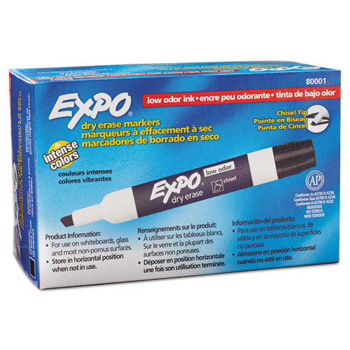 EXPO® wholesale. Low-odor Dry-erase Marker, Broad Chisel Tip, Black, Dozen. HSD Wholesale: Janitorial Supplies, Breakroom Supplies, Office Supplies.