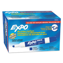 Load image into Gallery viewer, EXPO® wholesale. Low-odor Dry-erase Marker, Broad Chisel Tip, Blue, Dozen. HSD Wholesale: Janitorial Supplies, Breakroom Supplies, Office Supplies.