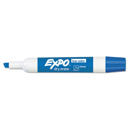EXPO® wholesale. Low-odor Dry-erase Marker, Broad Chisel Tip, Blue, Dozen. HSD Wholesale: Janitorial Supplies, Breakroom Supplies, Office Supplies.