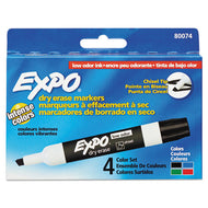 EXPO® wholesale. Low-odor Dry-erase Marker, Broad Chisel Tip, Assorted Colors, 4-set. HSD Wholesale: Janitorial Supplies, Breakroom Supplies, Office Supplies.