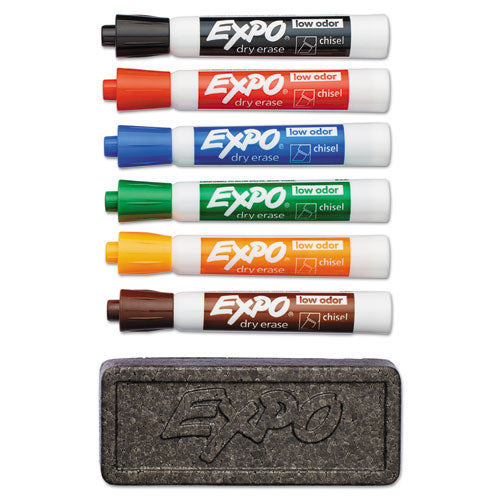 EXPO® wholesale. Low-odor Dry Erase Marker And Organizer Kit, Broad Chisel Tip, Assorted Colors, 6-set. HSD Wholesale: Janitorial Supplies, Breakroom Supplies, Office Supplies.