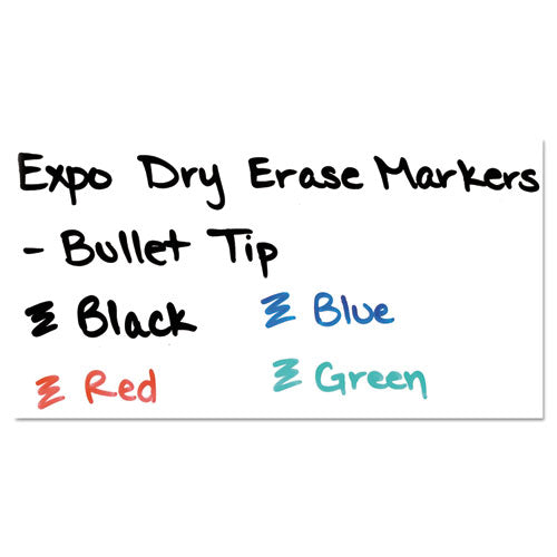 EXPO® wholesale. Low-odor Dry-erase Marker, Medium Bullet Tip, Assorted Colors, 4-set. HSD Wholesale: Janitorial Supplies, Breakroom Supplies, Office Supplies.