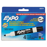 EXPO® wholesale. Low-odor Dry-erase Marker, Medium Bullet Tip, Assorted Colors, 4-set. HSD Wholesale: Janitorial Supplies, Breakroom Supplies, Office Supplies.