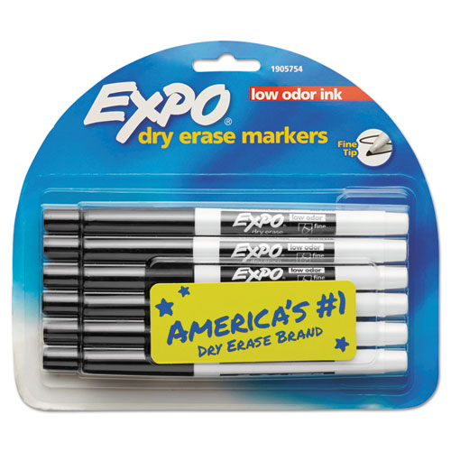 EXPO® wholesale. Low-odor Dry-erase Marker, Fine Bullet Tip, Black, Dozen. HSD Wholesale: Janitorial Supplies, Breakroom Supplies, Office Supplies.