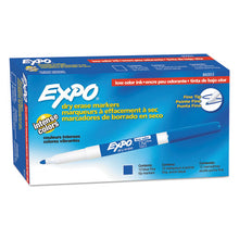 Load image into Gallery viewer, EXPO® wholesale. Low-odor Dry-erase Marker, Fine Bullet Tip, Blue, Dozen. HSD Wholesale: Janitorial Supplies, Breakroom Supplies, Office Supplies.