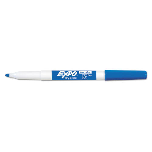 EXPO® wholesale. Low-odor Dry-erase Marker, Fine Bullet Tip, Blue, Dozen. HSD Wholesale: Janitorial Supplies, Breakroom Supplies, Office Supplies.