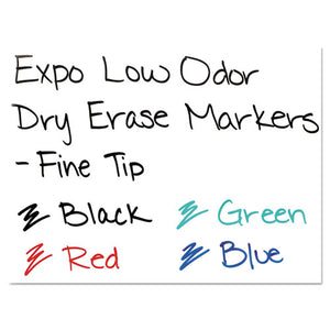 EXPO® wholesale. Low-odor Dry-erase Marker, Fine Bullet Tip, Blue, Dozen. HSD Wholesale: Janitorial Supplies, Breakroom Supplies, Office Supplies.