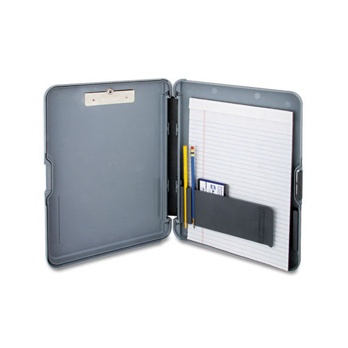 Saunders wholesale. Workmate Storage Clipboard, 1-2" Capacity, Holds 8 1-2w X 12h, Charcoal-gray. HSD Wholesale: Janitorial Supplies, Breakroom Supplies, Office Supplies.