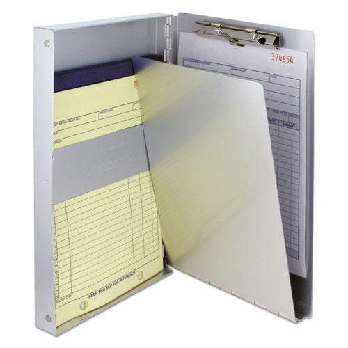 Saunders wholesale. Snapak Aluminum Side-open Forms Folder, 3-8" Clip Cap, 5.66 X 9.5 Sheets, Silver. HSD Wholesale: Janitorial Supplies, Breakroom Supplies, Office Supplies.