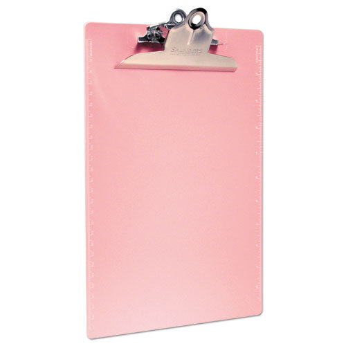 Saunders wholesale. Recycled Plastic Clipboard With Ruler Edge, 1" Clip Cap, 8 1-2 X 12 Sheets, Pink. HSD Wholesale: Janitorial Supplies, Breakroom Supplies, Office Supplies.