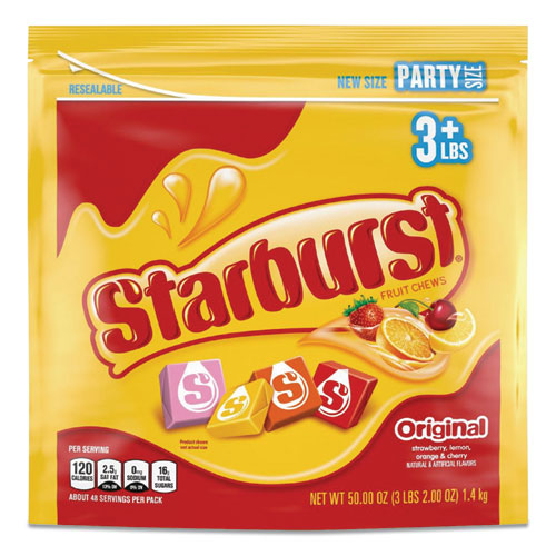 Starburst® wholesale. Original Fruit Chews, Cherry; Lemon; Orange; Strawberry, 50 Oz Bag. HSD Wholesale: Janitorial Supplies, Breakroom Supplies, Office Supplies.